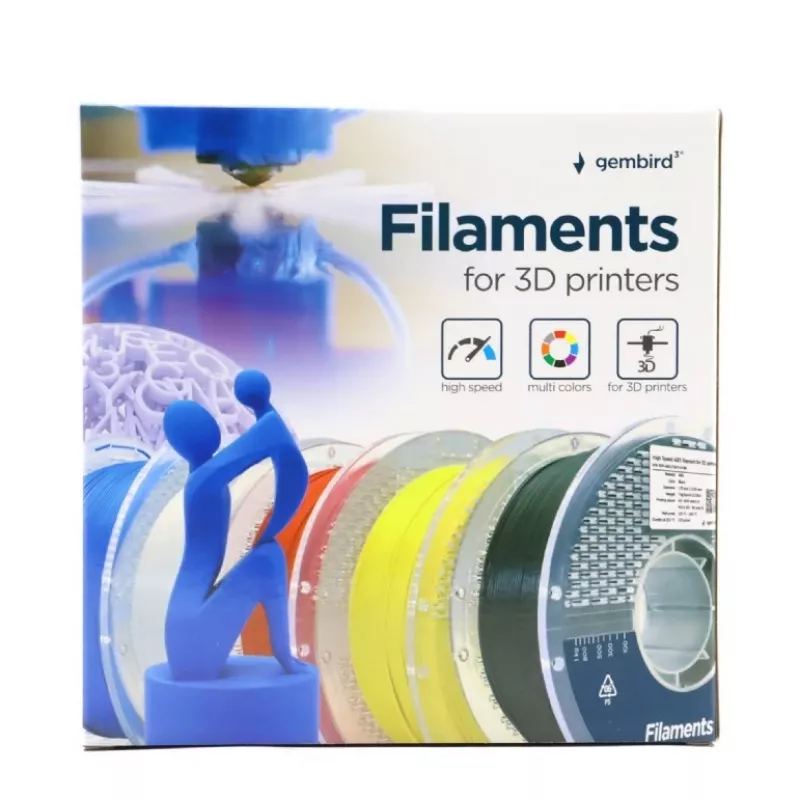 Gembird 3DP-ABS1.75HY-01-BK 3D spausdintuvo siūlas ABS High Speed 1,75 mm 1 kg juodas