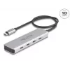DeLOCK USB Type-C šakotuvas 10 Gbps 4 prievadai aliuminis pilkas