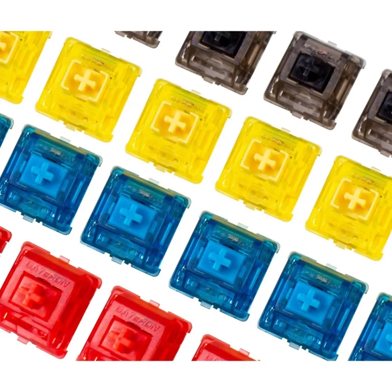 Klaviatūros jungikliai Keychron G36 geltoni plastikiniai Hot-Swappable