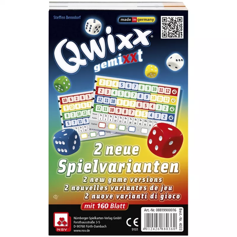 Qwixx Mixed Extra Score Pads Dice Game