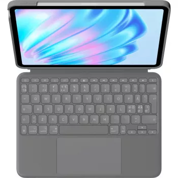 Klaviatūros dėklas Logitech Combo Touch QWERTY danų suomių norvegų švedų Smart Connector pilkas