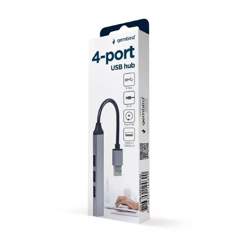 USB 3.0 sąsajos šakotuvas GEMBIRD UHB-U3P1U2P3-02 — 4 prievadai