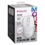 Belaidė pelė DEFENDER 52297 Silent Click — abiem rankoms tinkama, 2,4 GHz nano USB, 1600 DPI, balta