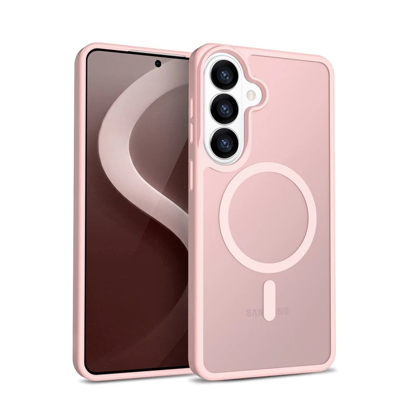 Crong Hybrid Matte Magnetic dėklas Samsung Galaxy S26 — TPU/PC, rožinis