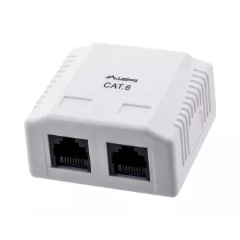 LANBERG Outlet Box RJ-45 Cat6 OU6-0002-W baltas, 2 lizdai, 30×54×57 mm