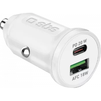 SBS automobilinis kroviklis 12/24V 1x Type C PD+ USB 2.1 A baltas