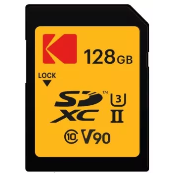 Atminties kortelė Kodak EKMSD128GUHS2V2K SDXC UHS-II 128 GB, skaitymo greitis 300 MB/s, rašymo greitis 270 MB/s, U3 V90, Class 10