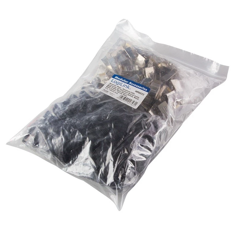 Laido jungtis RJ45 LogiLink MP0022, juoda, skaidri