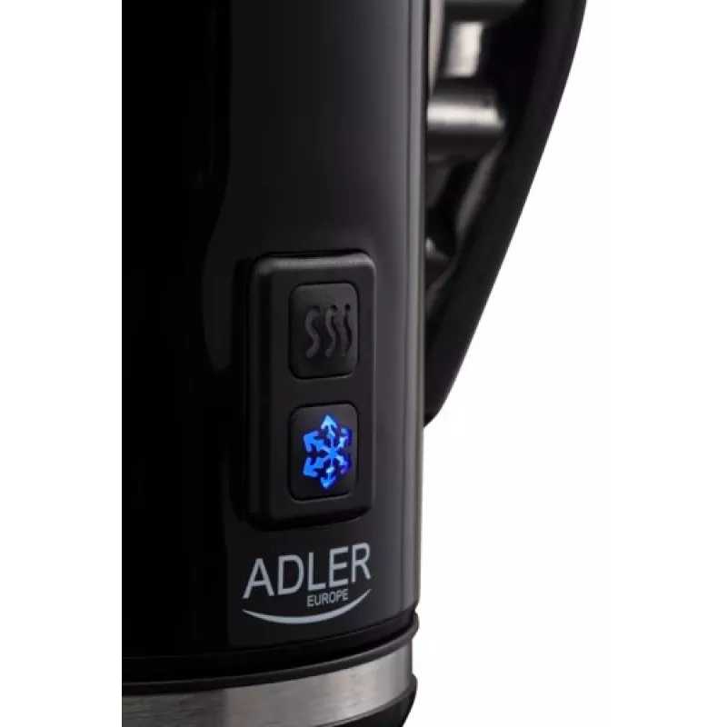 Automatinis pieno putotuvas / šildytuvas Adler AD 4478 — nerūdijančio plieno dubuo, 240 ml talpa, 500 W, karštas ir šaltas