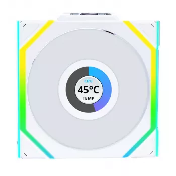 Ventiliatorius Lian Li UNI FAN SL Wireless LCD 120 12 cm Baltas 31 dB 51,45 cfm