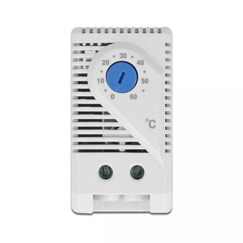 Termostatas DELOCK 66823, plastikinis korpusas IP20, 30 W, 250 V, 10 A, 43×60×33 mm, mėlynas/pilkas
