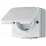 Kištukinis lizdas F tipas Jung 620 W — 16 A, 250 V, duroplasto korpusas, balta, aukštis 47 mm