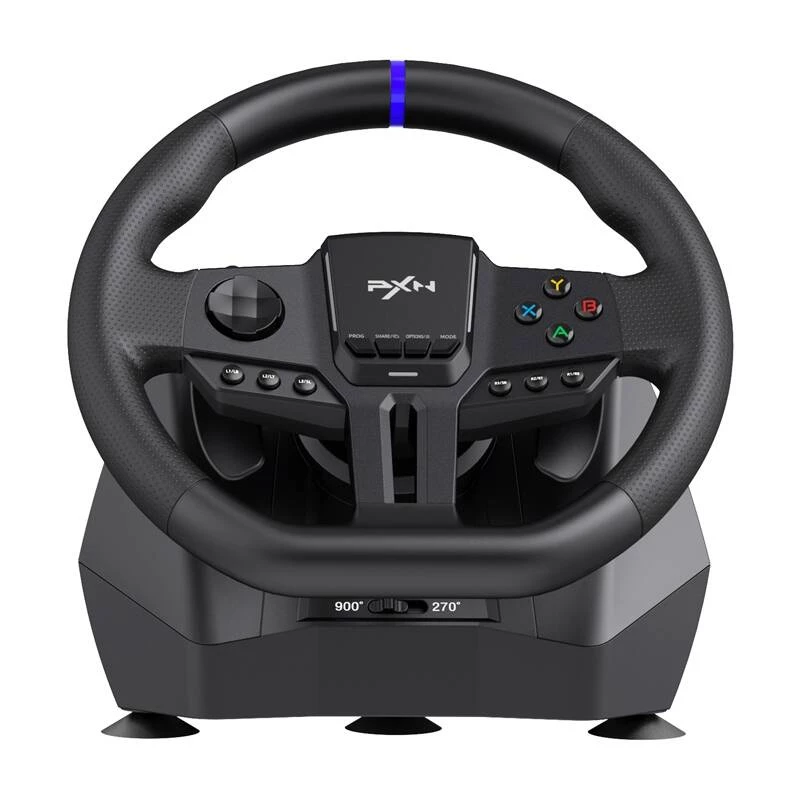 Žaidimų vairas PXN PXN-V900 Gen2 su reguliuojamu jautrumu ir vibracijos grįžtamuoju ryšiu