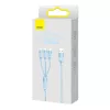 3in1 USB kabelis Baseus StarSpeed Series, USB-C + Micro + Lightning 3,5A, 1,2m (Mėlynas)
