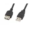 Lanberg CA-USBE-10CC-0050-BK USB kabelis 5 m USB 2.0 USB A juodas (CA-USBE-10CC-0050-BK)