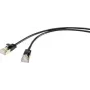 Renkforce RJ45 RF-4538188 tinklo kabelis, komutacinis kabelis CAT 8.1 F/FTP 1,00 m juodas itin plonas, auksuoti kištukų kontaktai (RF-4538188)