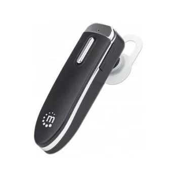 Manhattan vienos ausies Bluetooth ausinės, įvairiakryptis mikrofonas, integruoti valdikliai, juodos, 10 val. naudojimo trukmė, veikimo nuotolis 10 m, USB-A įkrovimo laidas pridedamas, Bluetooth v4.0, 3 metų garantija