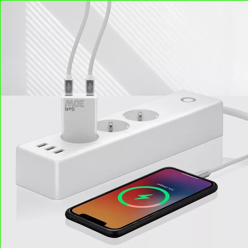 Maitinimo adapteris everActive SC-385Q Super plonas QC 4 Fast Charging — USB greitasis įkroviklis, kompaktiško dizaino