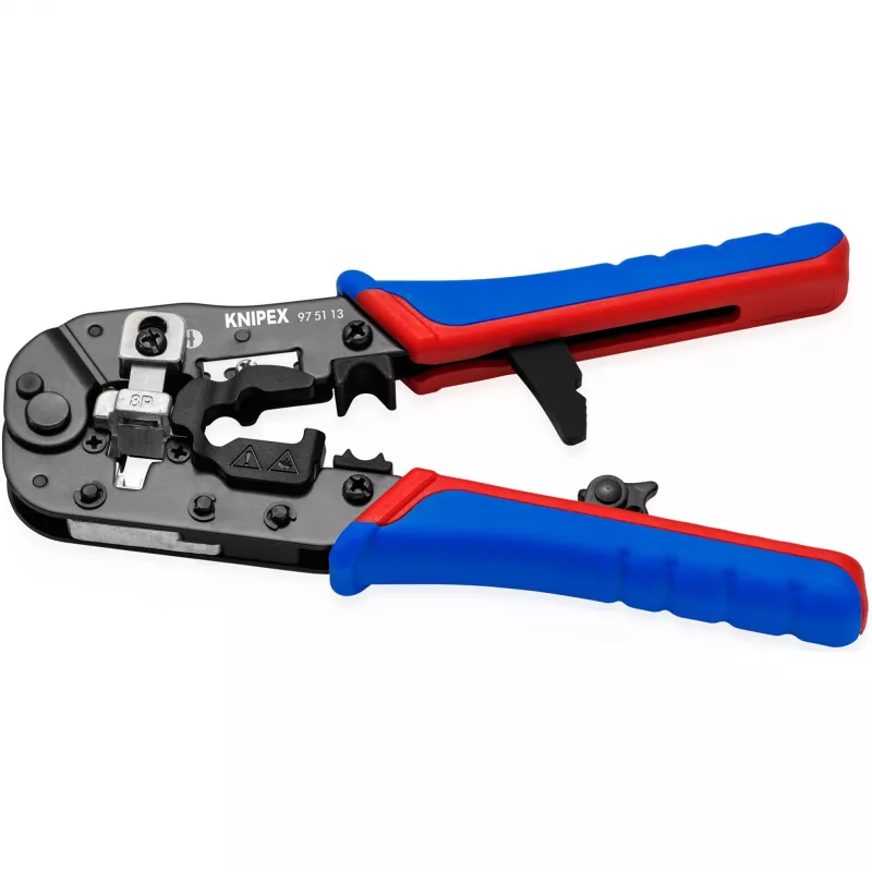 Knipex 97 51 13 kabelių užspaudiklis Užspaudimo įrankis Juoda, Mėlyna, Raudona
