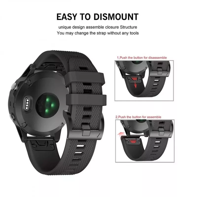 Laikrodžio dirželis Tech-Protect, skirtas Garmin Fenix serijai — suderinamas su Fenix 3, 5X, 3HR, 5X Plus, 6X, 6X Pro, 7X — juodas