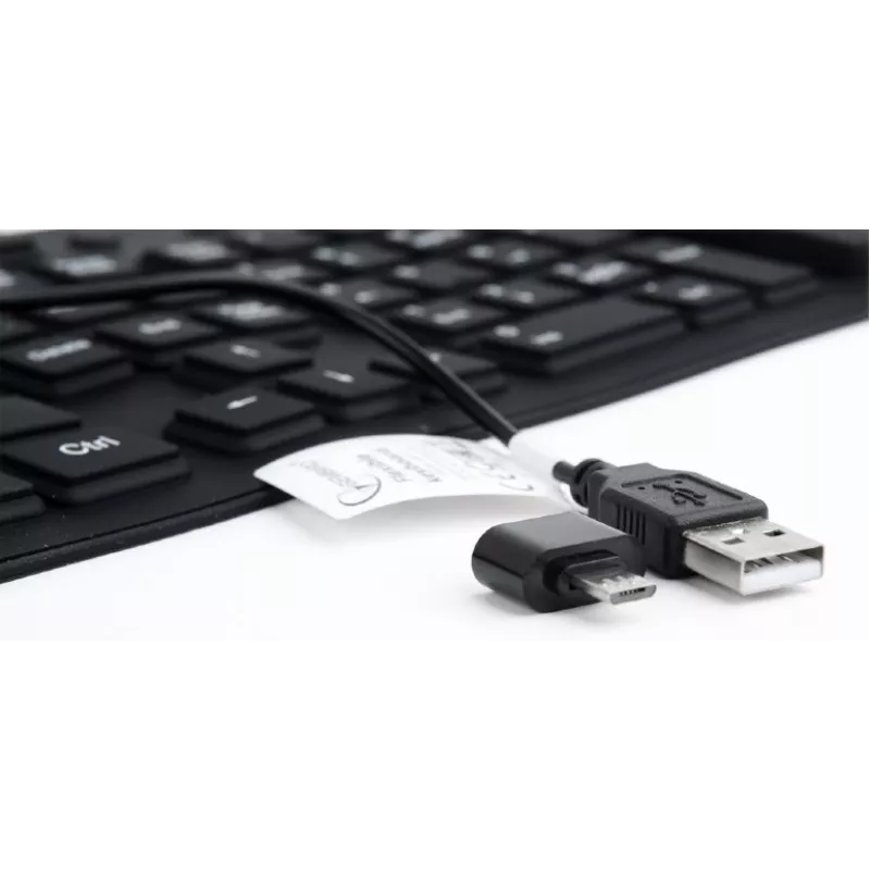 Silikoninė klaviatūra USB+PS/2 juoda
