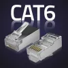 RJ45 modulinė jungtis QOLTEC 54556 CAT6 FTP, sidabrinė, 18×22×11 mm, pakuotėje 100 vnt.