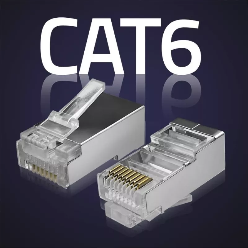 RJ45 modulinė jungtis QOLTEC 54556 CAT6 FTP, sidabrinė, 18×22×11 mm, pakuotėje 100 vnt.