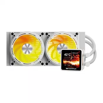 CPU vandens aušintuvas Darkflash DE240 (baltas) — 240 mm radiatorius, uždaro ciklo AIO