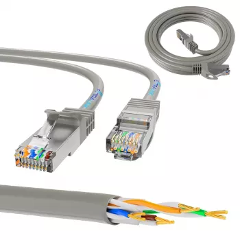 LAN komutacinis kabelis Extralink Cat5e UTP 1 m, RJ-45 į RJ-45, pilkas