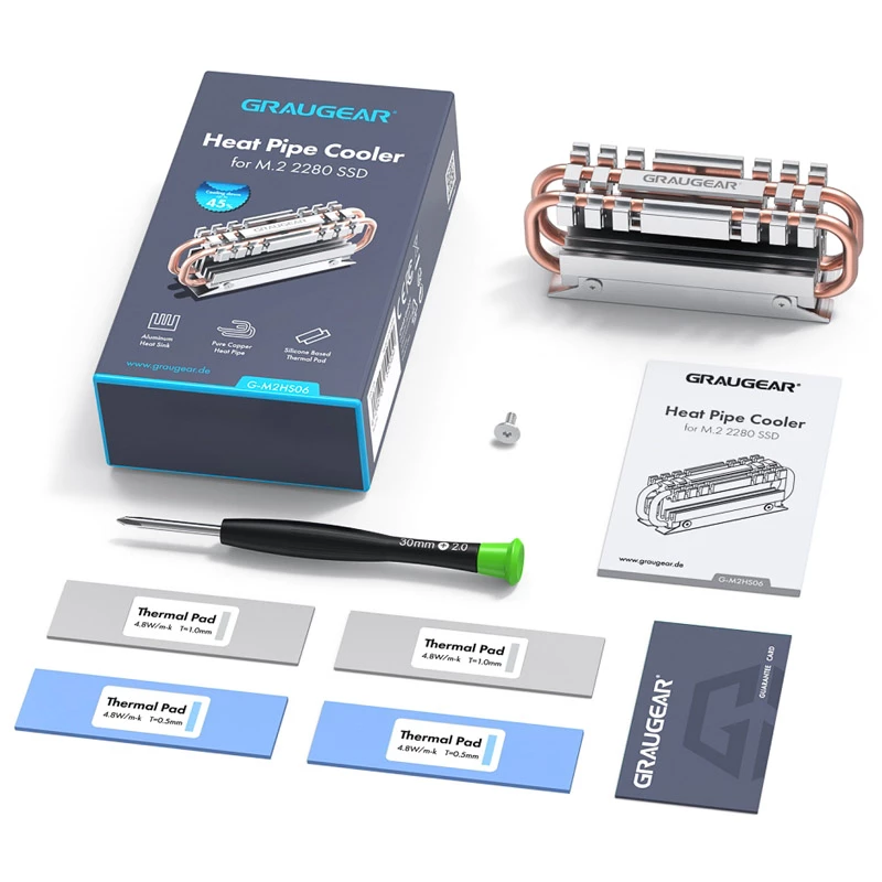 Heatsink/Radiatorius GRAUGEAR G-M2HS06 Aliuminis Varis skirtas M.2 NVMe SSD