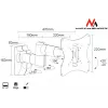 Sieninis laikiklis MACLEAN MC-503A S 23 col.–42 col. ekranams, pakreipimas ±20°, VESA 75×75–200×200, 30 kg, sidabrinis