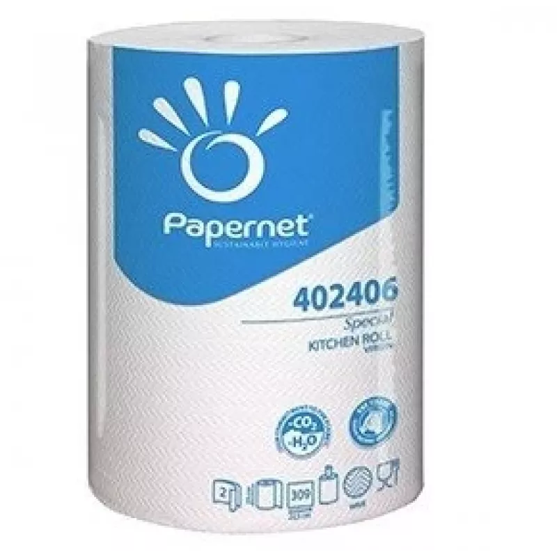 Papernet specialus rankšluosčių ritinėliai, popieriniai, 2 sluoksnių, 60 m, celiuliozė, balti (402406-1)