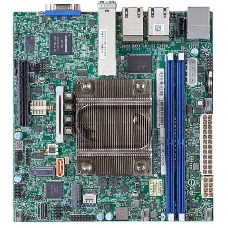 Supermicro pagrindinė plokštė A3SPI-8C-LN6PF mini-ITX Atom C5325 (8C/8T) 2,4 GHz OEM pakuotė