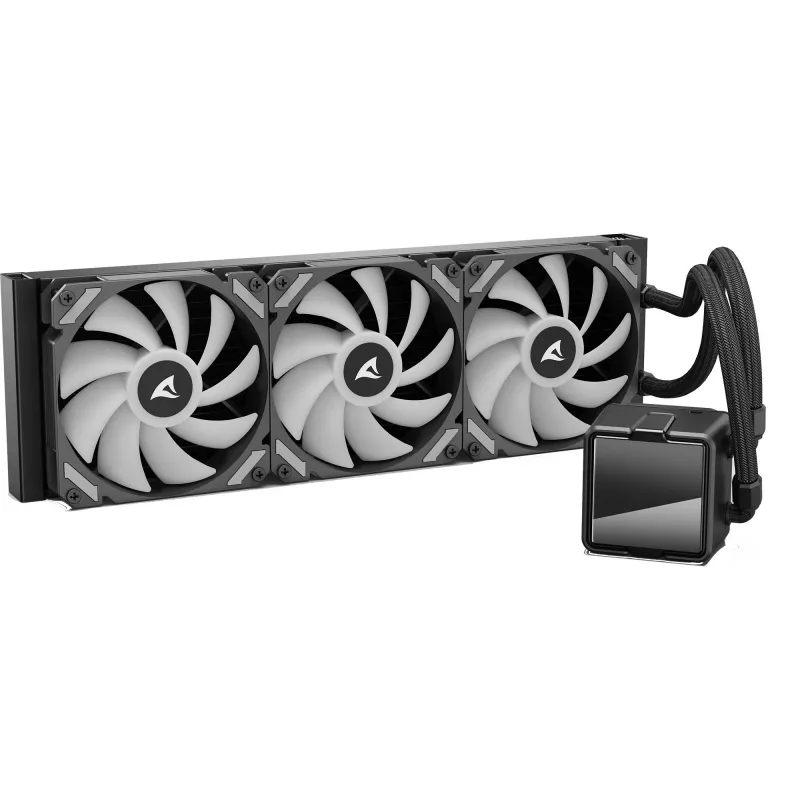 All-in-One Liquid CPU Cooler Sharkoon S60 ARGB — 360 mm radiatorius, 3×120 mm PWM ventiliatoriai, juodas