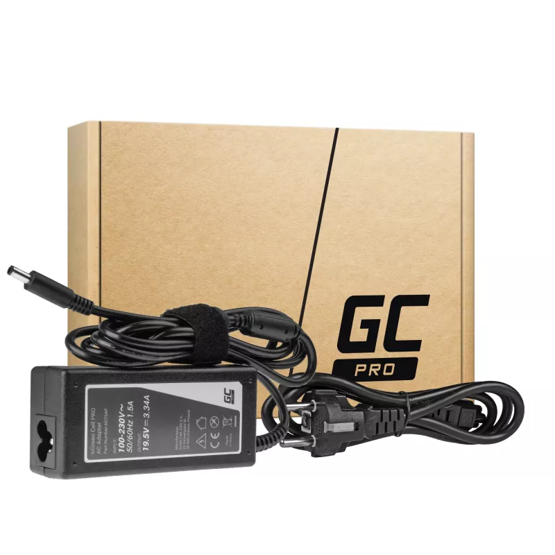 Maitinimo adapteris Green Cell AD75AP 65W 19.5V 3.34A Dell nešiojamiesiems kompiuteriams, vidaus, juodas