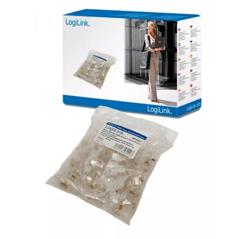 RJ-45 laido jungtis LOGILINK MP0002, CAT5e, permatoma, pakuotėje 100 vnt.