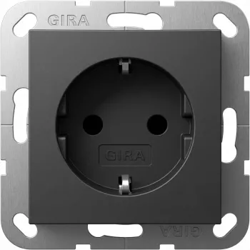 Kištukinis lizdas Schuko GIRA System 55 16 A 250 V antracito, gylis 29 mm