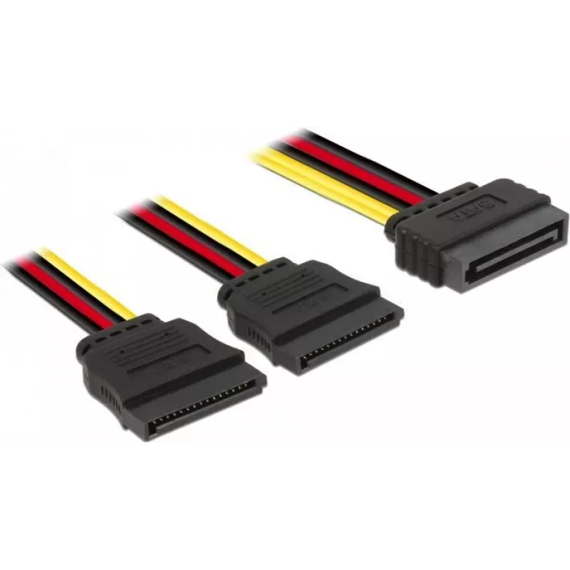SATA kabelis DeLOCK 60174 0,15 m SATA 15 kontaktų, juodas