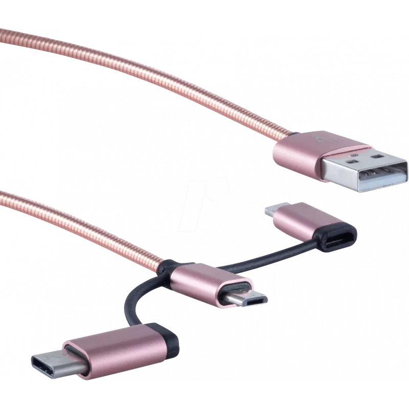 USB kabelis ShiverPeaks BS14-50074 1m USB A USB C/Micro-USB B/Lightning