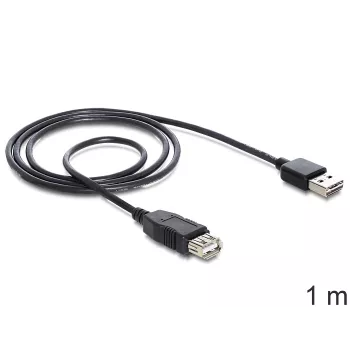 USB laidas DeLOCK EASY-USB 2.0-A 1m Juoda