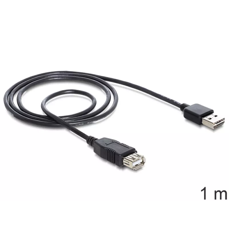 USB laidas DeLOCK EASY-USB 2.0-A 1m Juoda