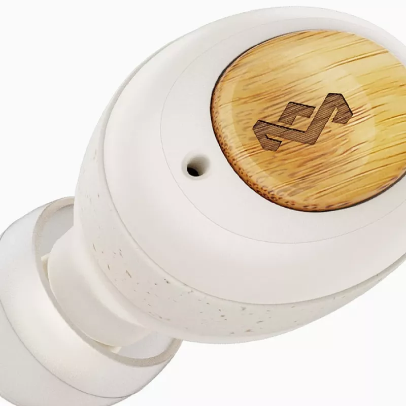 “Marley” Champion belaidės ausinės su įmontuotu mikrofonu, “Bluetooth”, kreminės spalvos