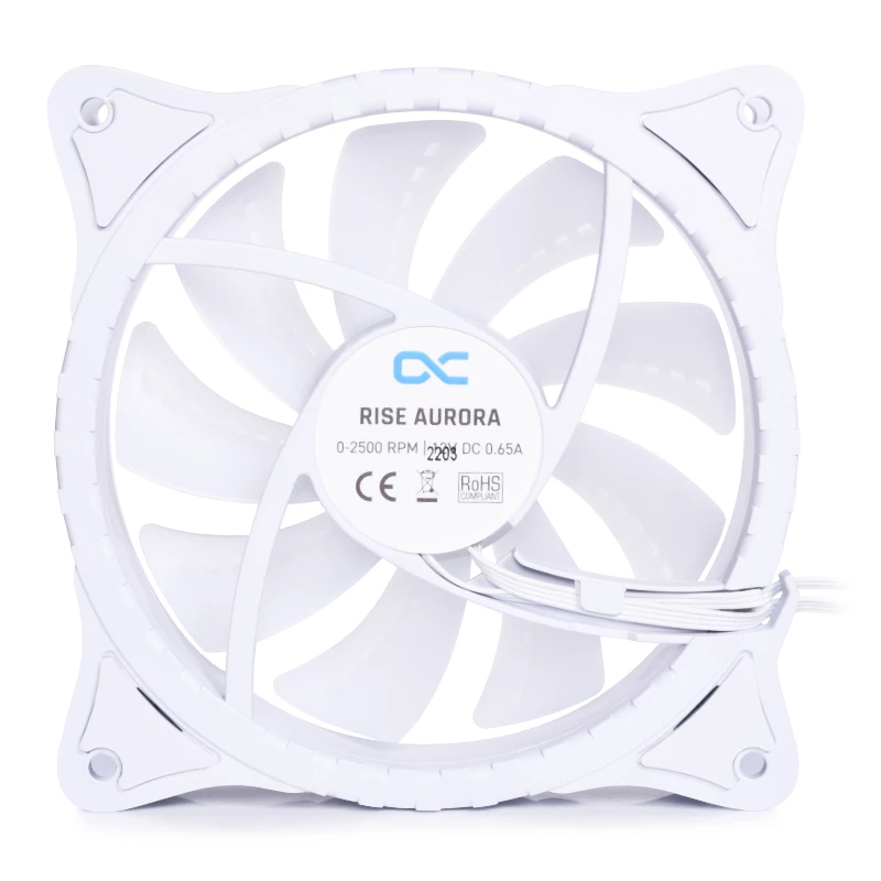 Alphacool Rise Aurora 120 mm ARGB korpuso ventiliatorius – balta