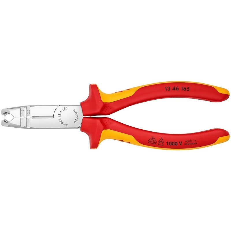 Knipex 13 46 165 kabelių nuėmiklis raudonas, geltonas