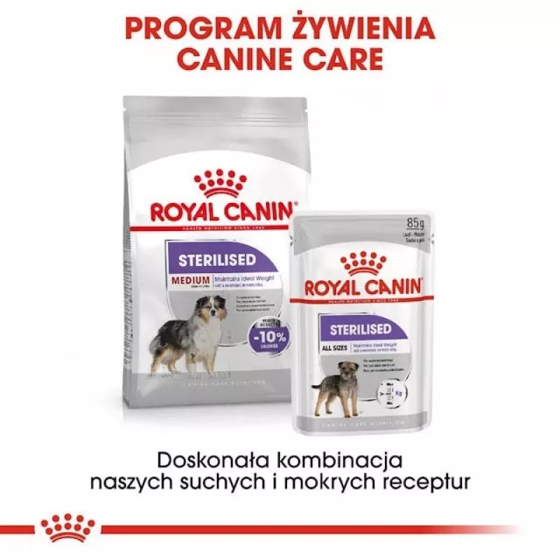 Sausas šunų maistas Royal Canin Medium Sterilised Adult 12 kg — sterilizuotiems vidutinių veislių suaugusiems šunims, Paukštiena, Baltymai 28 %, Riebalai 13 %