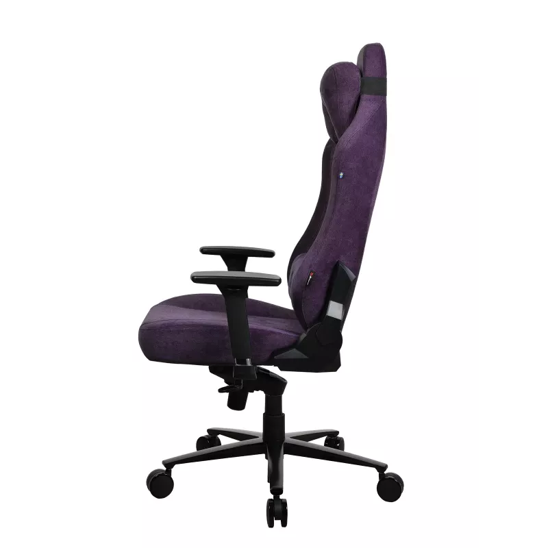 Žaidimų kėdė Arozzi Vernazza SoftFabric Purple — ergonomiškas dizainas, reguliuojami porankiai ir aukštis