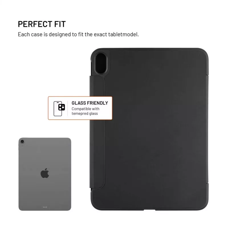 Fixed | Trinity Case | 10.9-11 colio | Dangtelis | Apple iPad 10,9 colio (2022)/iPad 11 colio (2025) | Juoda