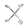 Kabelių laikiklis Extralink keturių atramų aliuminio rėmas S500 — 500 x 500 x 70 mm, stalo/sienos, aliuminis