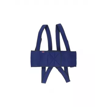 Neįgaliojo vežimėlio stabilizavimo diržas Aston Secubac IV 681022 — tekstilinis, reguliuojamas Velcro, 150 cm ilgio, 20 cm pločio, mėlynas