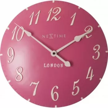 NeXtime klok 3084rz London Arabic, Ø34,5 cm, Sieninis, Rožinis/ Baltas